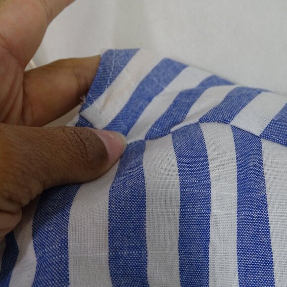 Shein Curve Blue White Stripe Blouse Women OXL 12 With Back Twist Detail - Picture 7 of 7